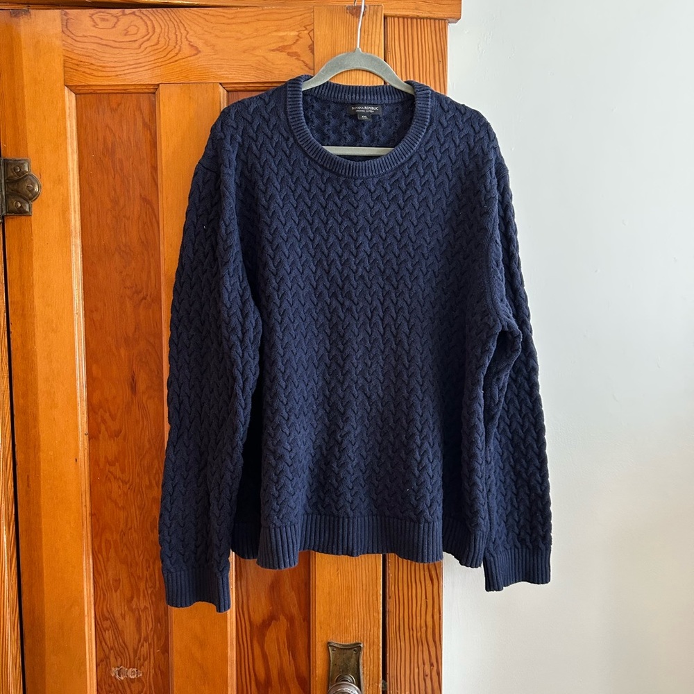 Banana Republic Men's Dark Blue Crewneck Sweater